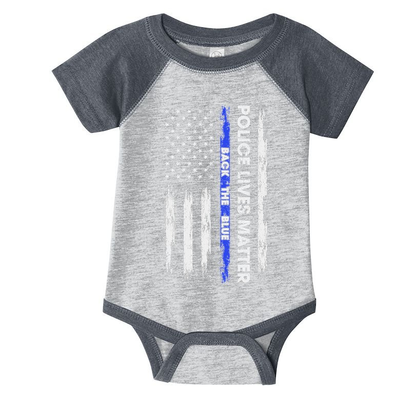 Back The Blue Thin Blue Line Usa Flag Police Lives Matter Infant Baby Jersey Bodysuit