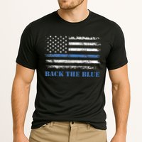 Back The Blue Thin Blue Line American Flag Police Support Cooling Performance Crew T-Shirt