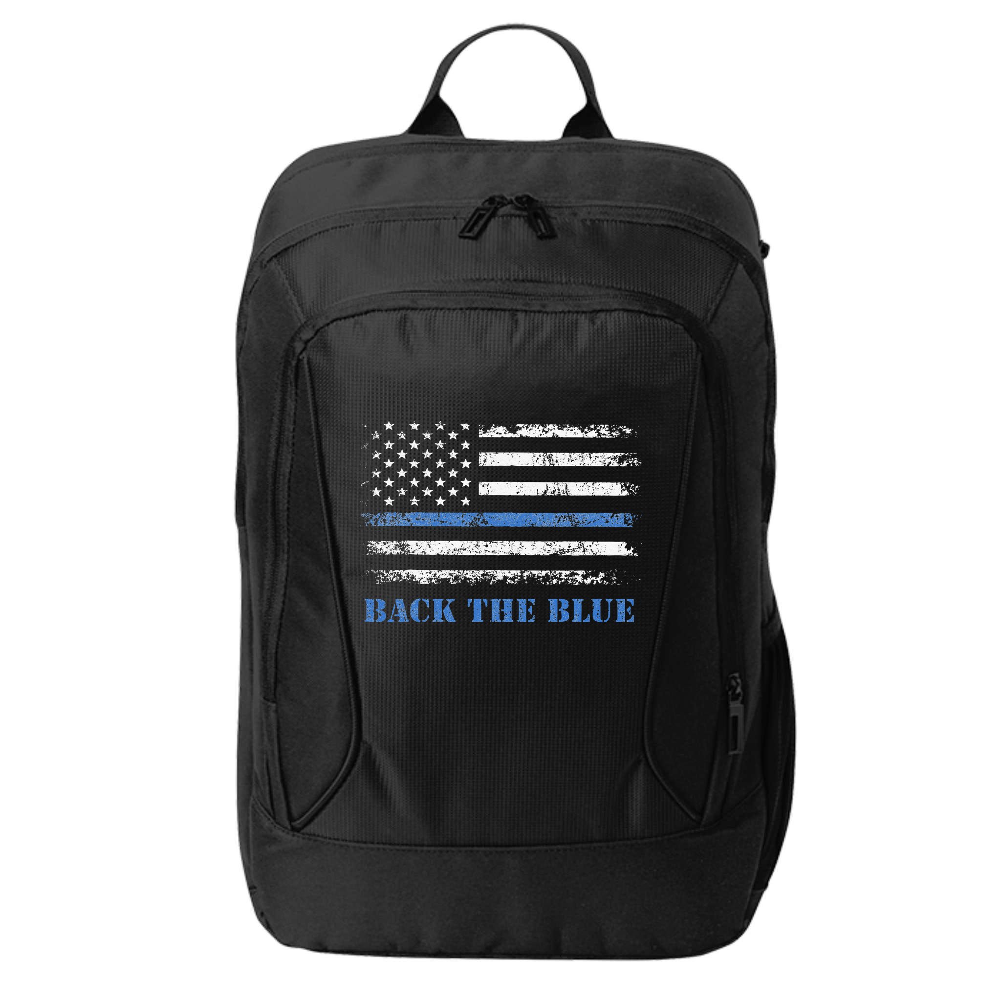 Back The Blue Thin Blue Line American Flag Police Support City Backpack