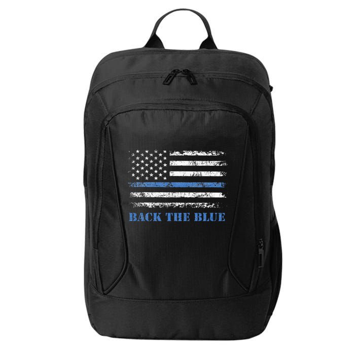 Back The Blue Thin Blue Line American Flag Police Support City Backpack