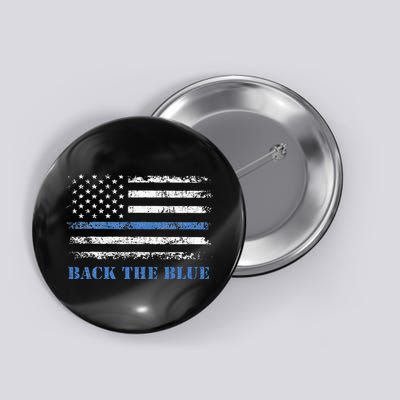 Back The Blue Thin Blue Line American Flag Police Support Button