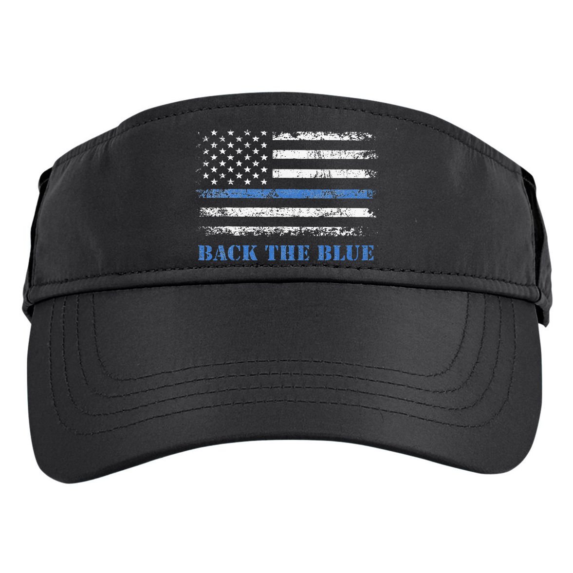 Back The Blue Thin Blue Line American Flag Police Support Adult Drive Performance Visor