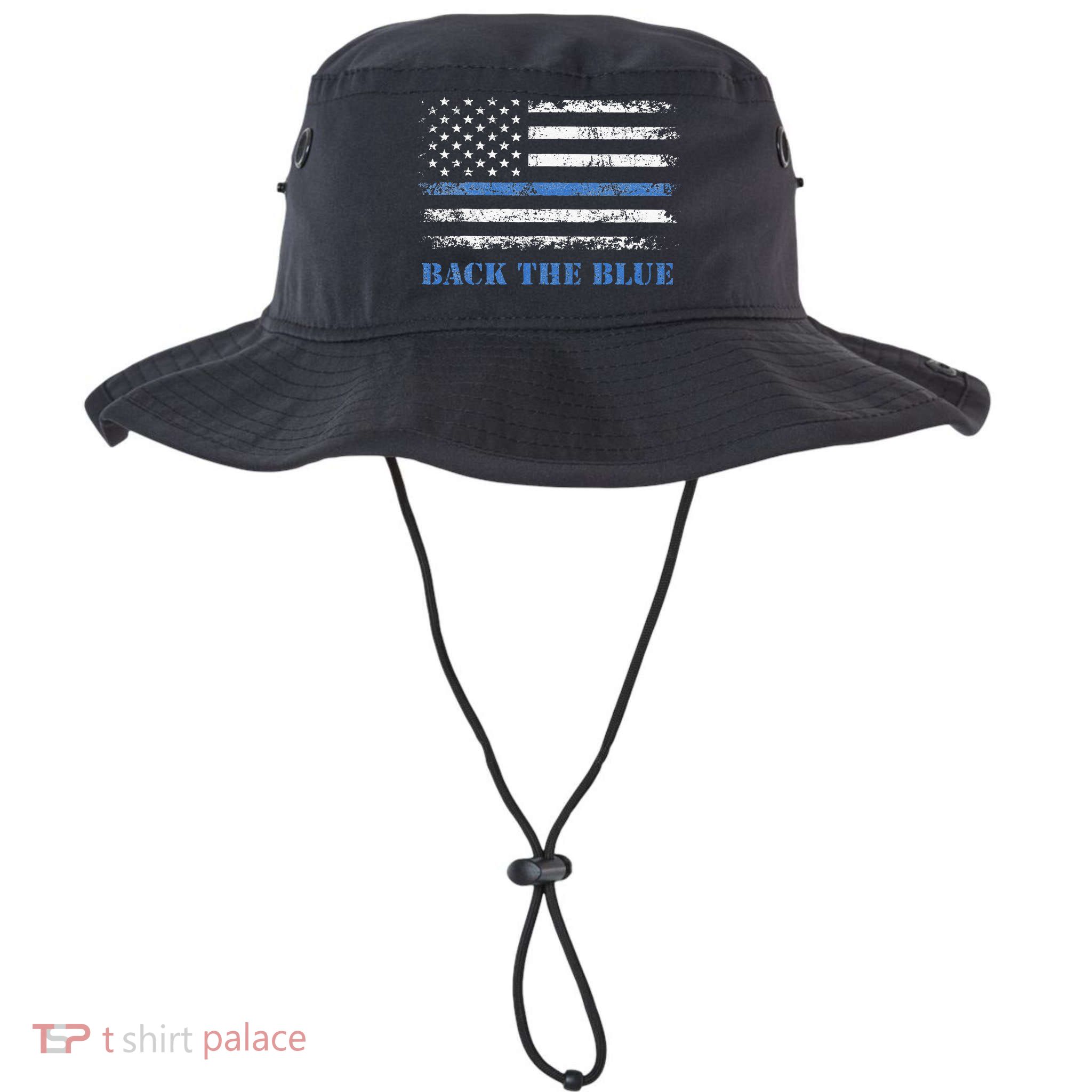 Back The Blue Thin Blue Line American Flag Police Support Bucket Hat
