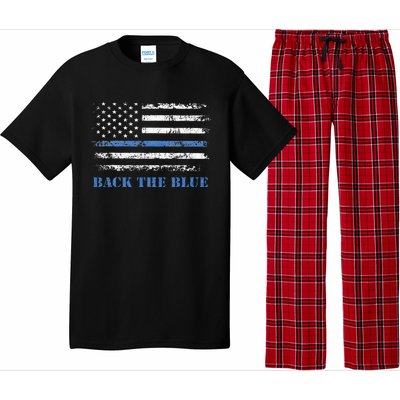 Back The Blue Thin Blue Line American Flag Police Support Pajama Set