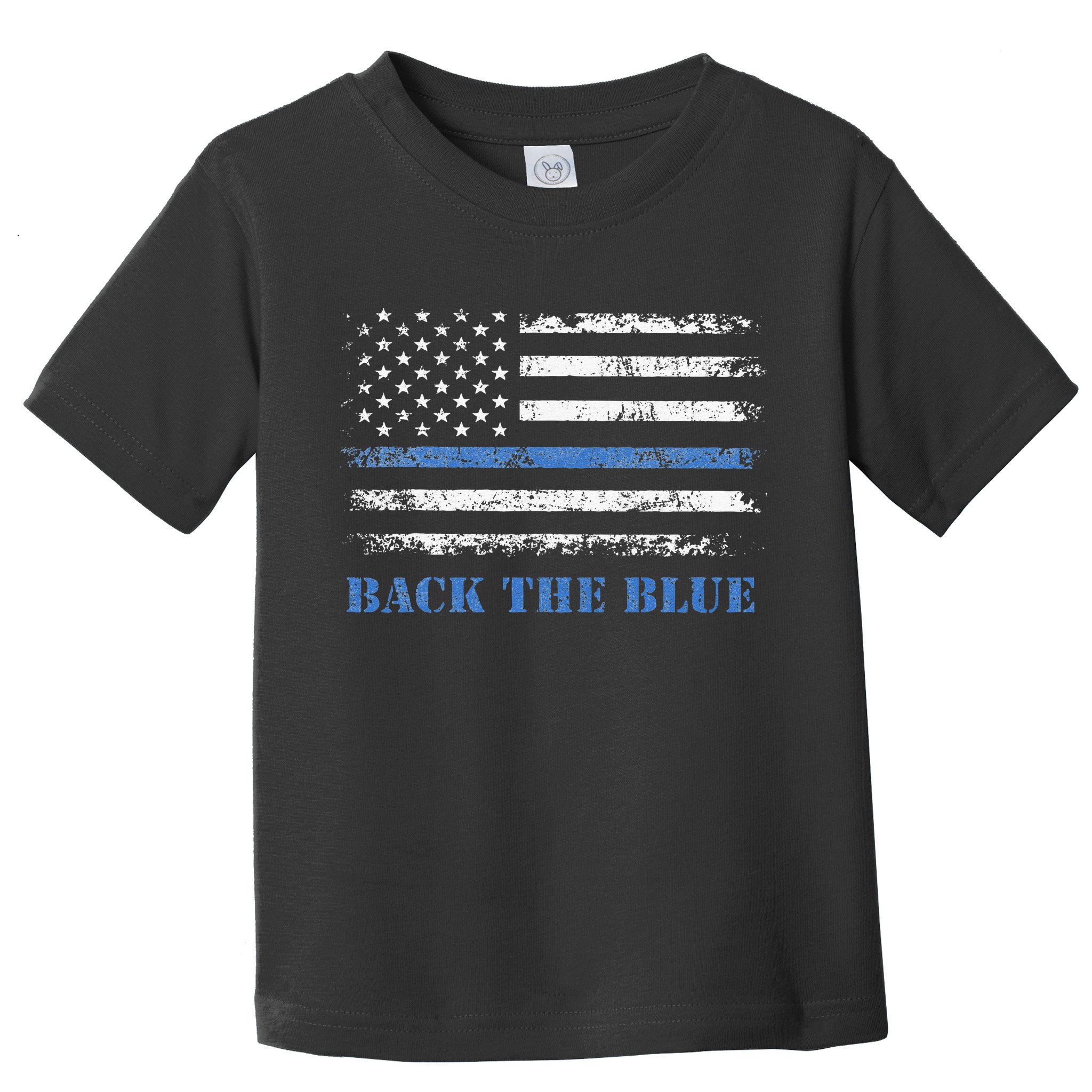 Back The Blue Thin Blue Line American Flag Police Support Toddler T-Shirt