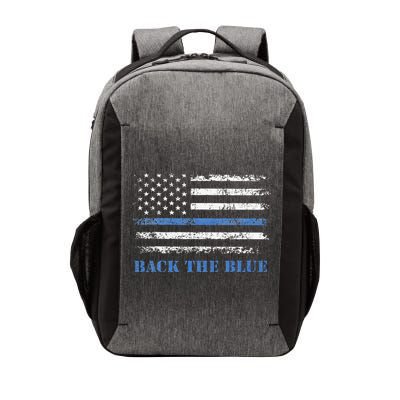 Back The Blue Thin Blue Line American Flag Police Support Vector Backpack