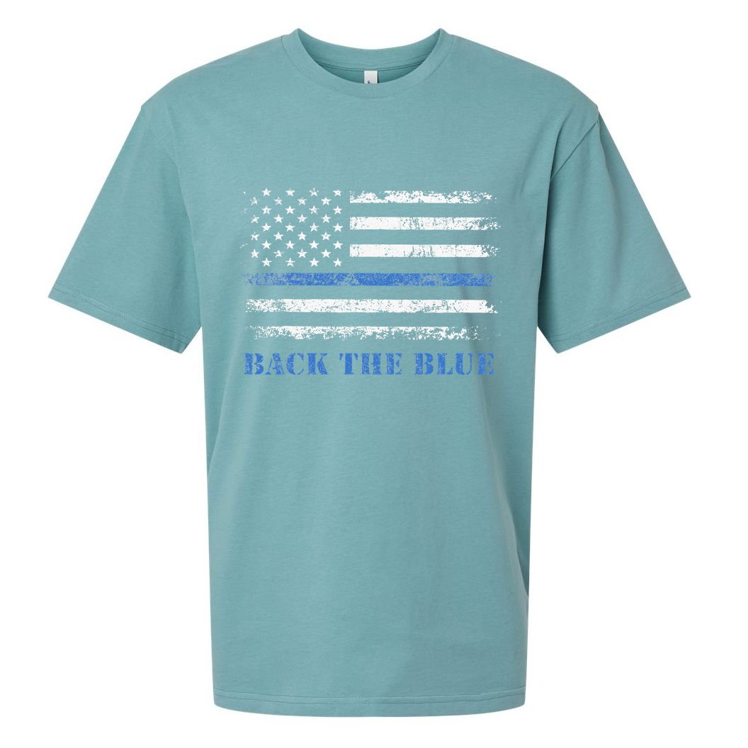 Back The Blue Thin Blue Line American Flag Police Support Sueded Cloud Jersey T-Shirt