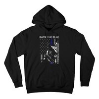 Back The Blue Thin Blue Line Flag K9 German Shepherd Police Hoodie