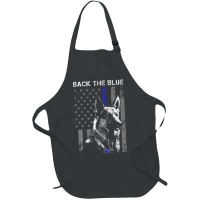 Back The Blue Thin Blue Line Flag K9 German Shepherd Police Apron