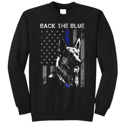 Back The Blue Thin Blue Line Flag K9 German Shepherd Police Sweatshirt