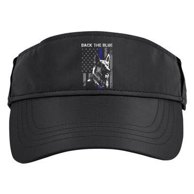 Back The Blue Thin Blue Line Flag K9 German Shepherd Police Adult Drive Performance Visor
