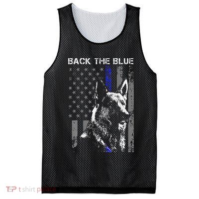 Back The Blue Thin Blue Line Flag K9 German Shepherd Police Mesh Reversible Basketball Jersey Tank