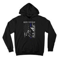 Back The Blue Thin Blue Line Flag K9 German Shepherd Police Tall Hoodie