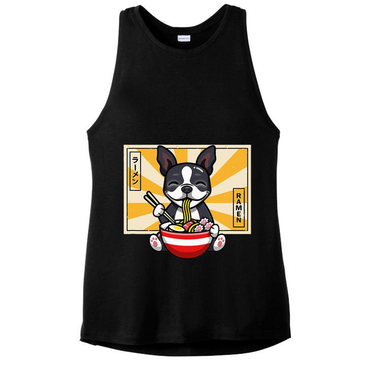 Boston Terrier Ladies PosiCharge Tri-Blend Wicking Tank