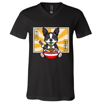 Boston Terrier V-Neck T-Shirt