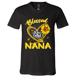 Blessed To Be Called Nana Cute Sunflower MotherS Day V-Neck T-Shirt