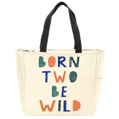 Born Two Be Wild 2 Year Old 2nd Birthday Zip Tote Bag