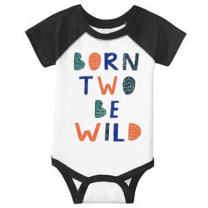 Born Two Be Wild 2 Year Old 2nd Birthday Infant Baby Jersey Bodysuit