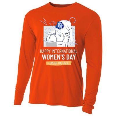 Break The Bias Astronaut Happy International S Day Funny Gift Cooling Performance Long Sleeve Crew