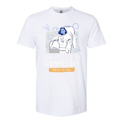 Break The Bias Astronaut Happy International S Day Funny Gift Softstyle® CVC T-Shirt