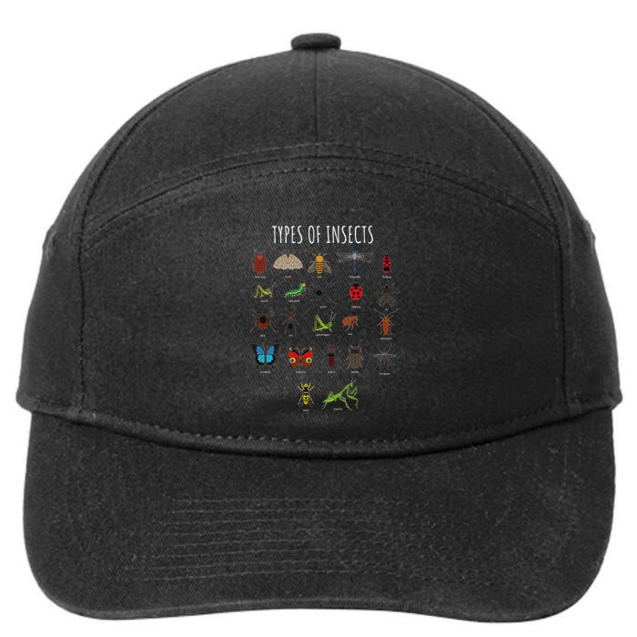 Bug T Bug Identification Types Of Insects 7-Panel Snapback Hat