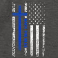 Back The Blue Jesus Faith Cross Police Thin Blue Line Flag Vector Backpack