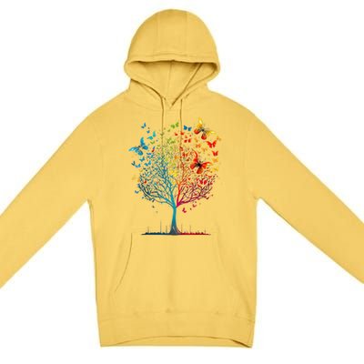 Butterfly Tree Beautiful Women Men Graphic Premium Pullover Hoodie