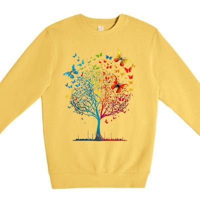 Butterfly Tree Beautiful Women Men Graphic Premium Crewneck Sweatshirt