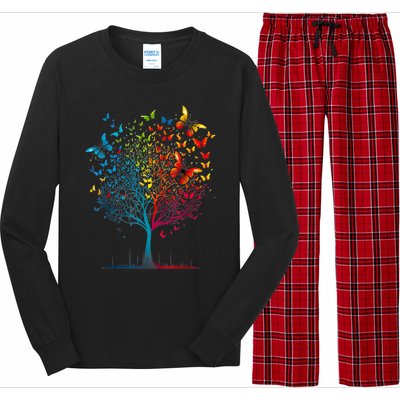 Butterfly Tree Beautiful Women Men Graphic Long Sleeve Pajama Set