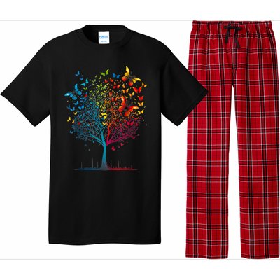 Butterfly Tree Beautiful Women Men Graphic Pajama Set