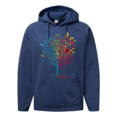 Butterfly Tree Beautiful Women Men Graphic Performance Fleece Hoodie