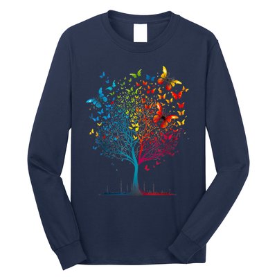 Butterfly Tree Beautiful Women Men Graphic Long Sleeve Shirt