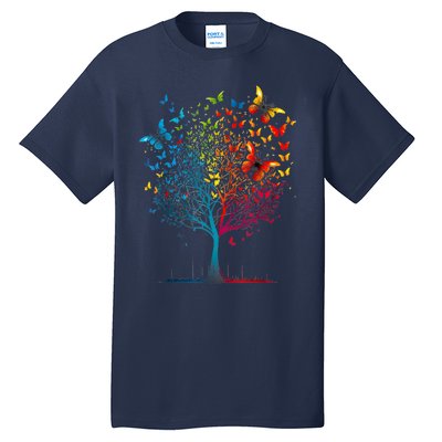 Butterfly Tree Beautiful Women Men Graphic Tall T-Shirt