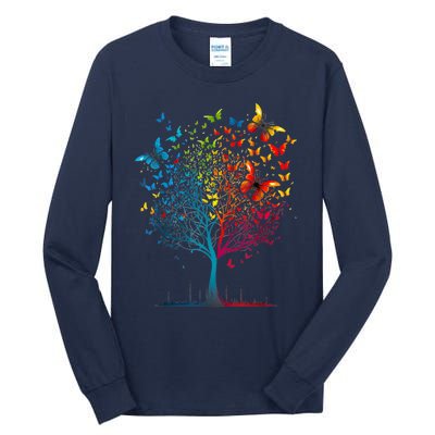 Butterfly Tree Beautiful Women Men Graphic Tall Long Sleeve T-Shirt