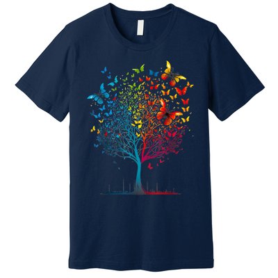 Butterfly Tree Beautiful Women Men Graphic Premium T-Shirt