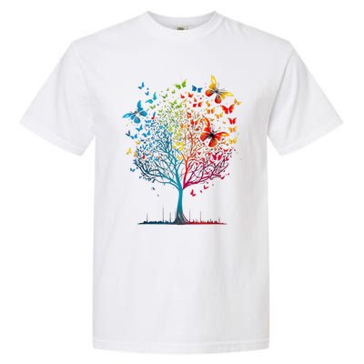 Butterfly Tree Beautiful Women Men Graphic Garment-Dyed Heavyweight T-Shirt