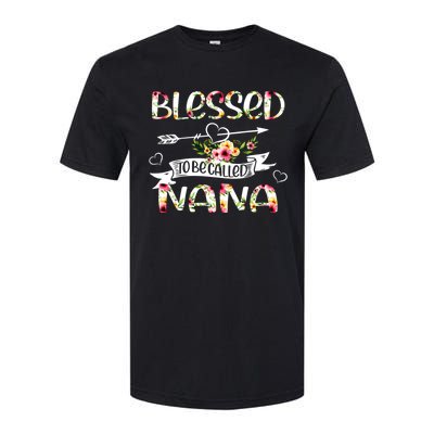 Blessed To Be Called Nana Floral Funny Grandma Mothers Day Softstyle® CVC T-Shirt