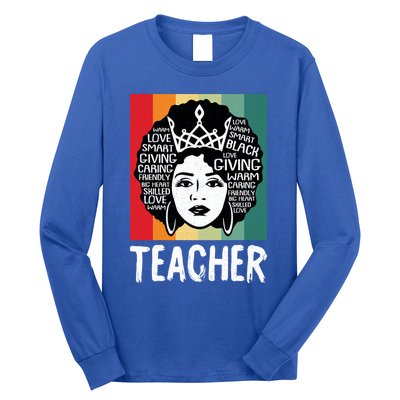 Black Teacher Black Lives Matter Afro Melanin Gift Long Sleeve Shirt