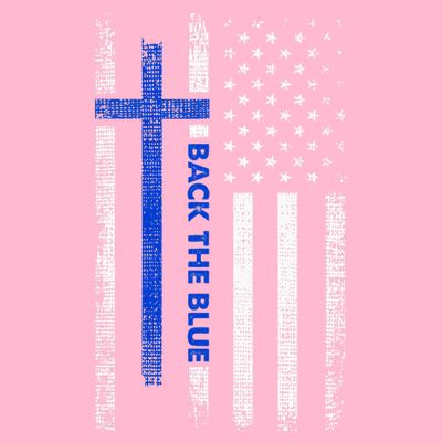 Back The Blue Jesus Faith Cross Police Thin Blue Line Flag T-Shirt