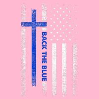 Back The Blue Jesus Faith Cross Police Thin Blue Line Flag T-Shirt