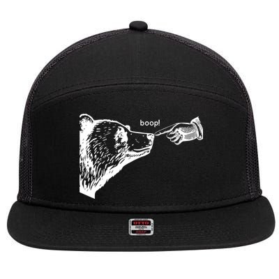 Boop The Bear Funny 7 Panel Mesh Trucker Snapback Hat