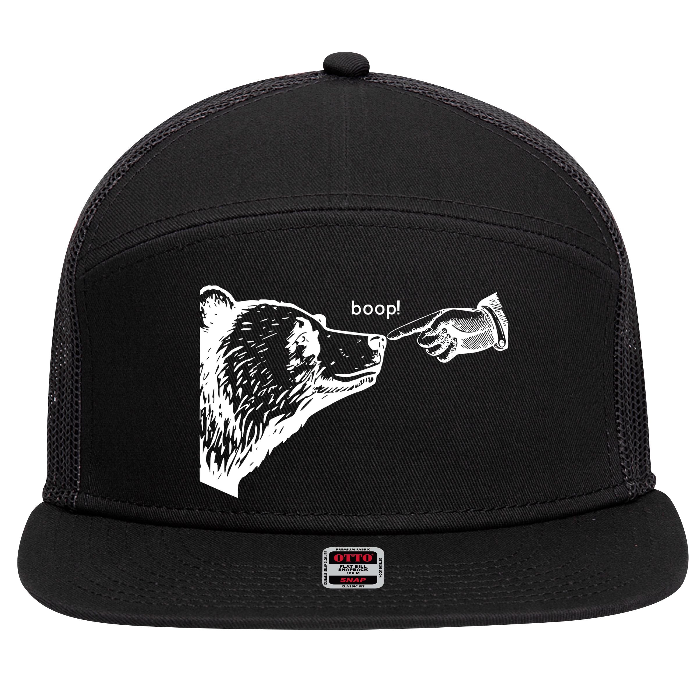 Boop The Bear Funny 7 Panel Mesh Trucker Snapback Hat