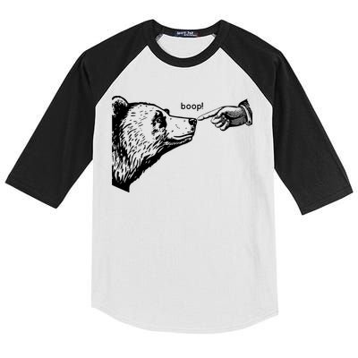 Boop The Bear Funny Kids Colorblock Raglan Jersey