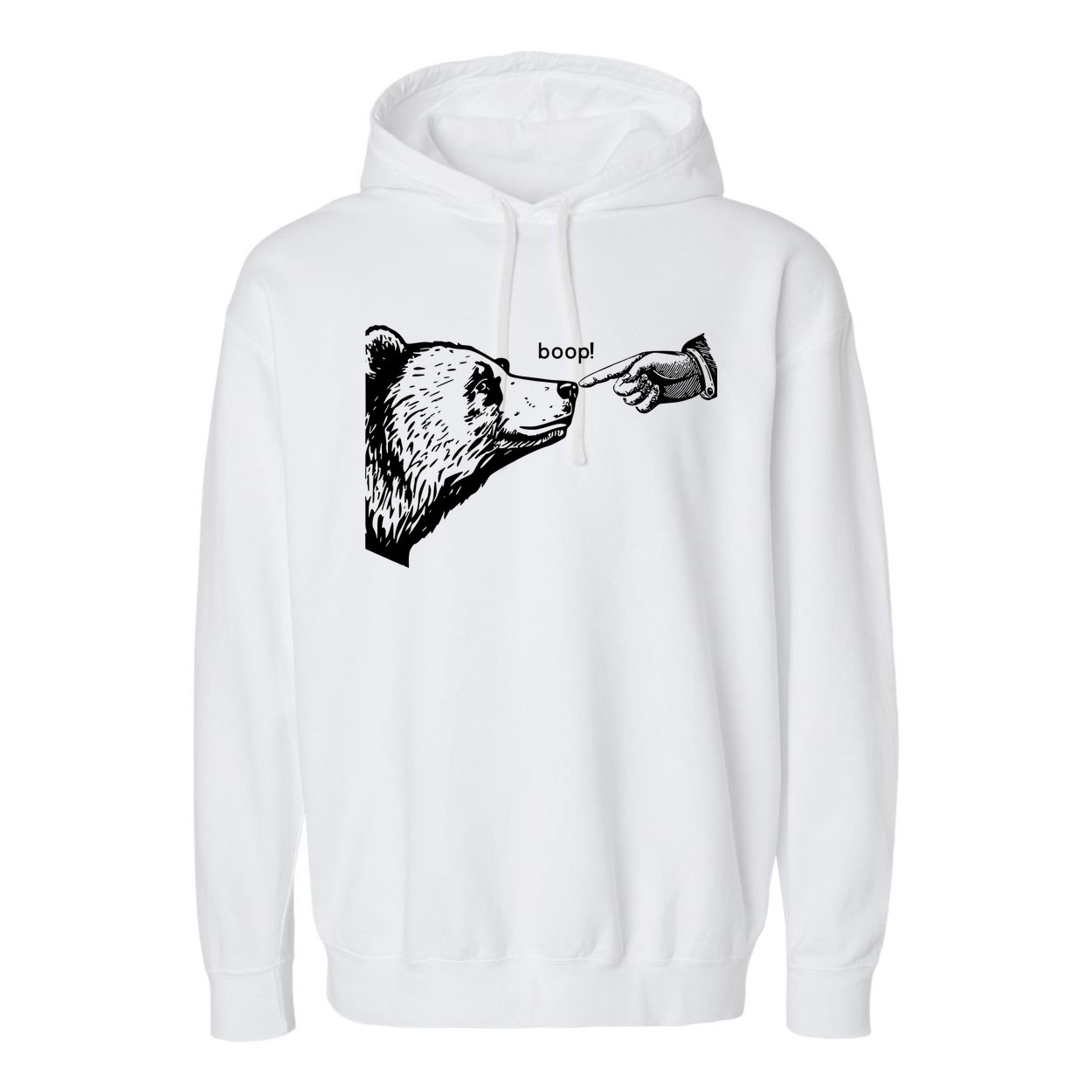 Boop The Bear Funny Garment-Dyed Fleece Hoodie