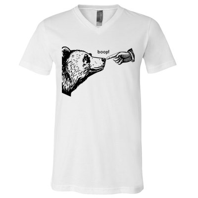 Boop The Bear Funny V-Neck T-Shirt