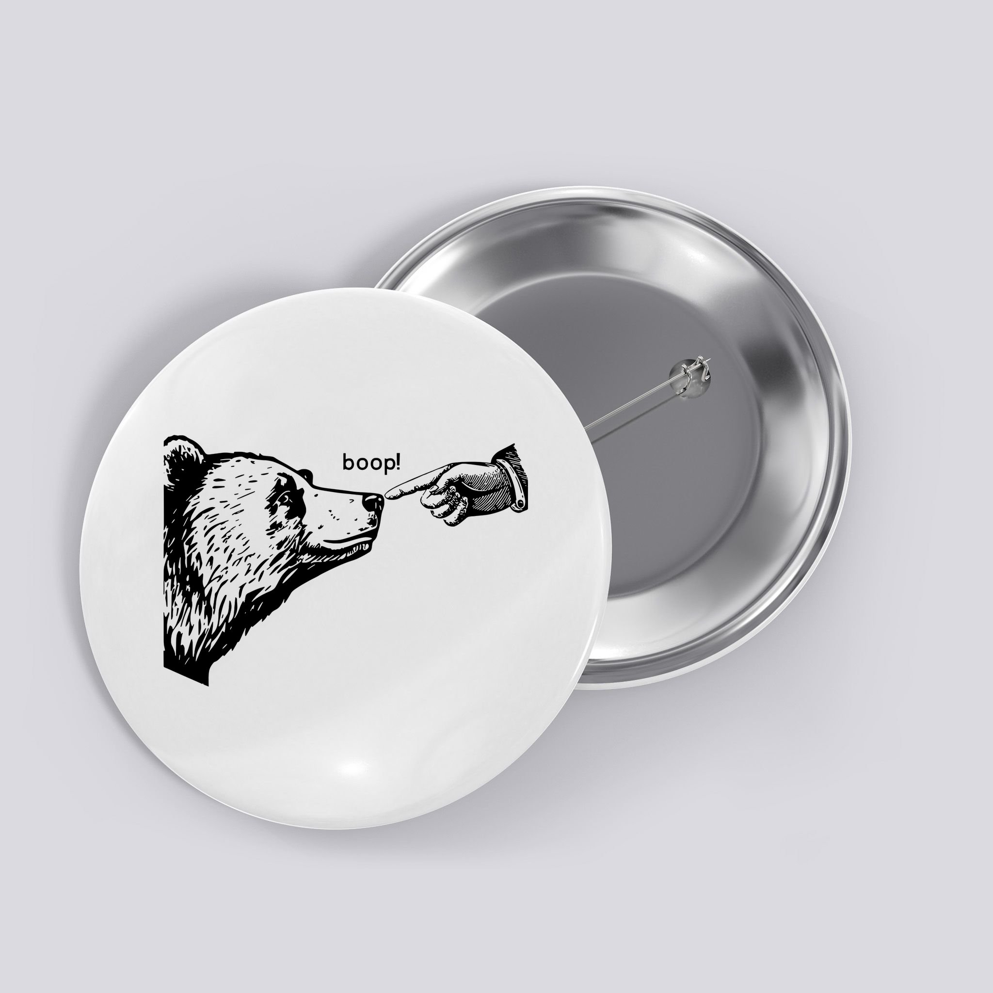 Boop The Bear Funny Button