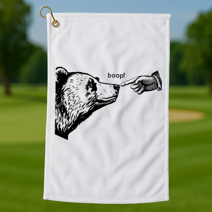 Boop The Bear Funny Golf Towel