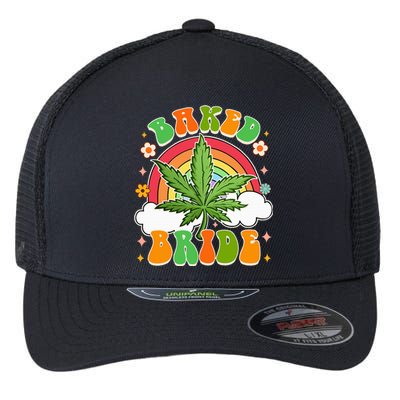 Bride To Be Cannabis Weed Lover Baked Bride Bachelorette Flexfit Unipanel Trucker Cap