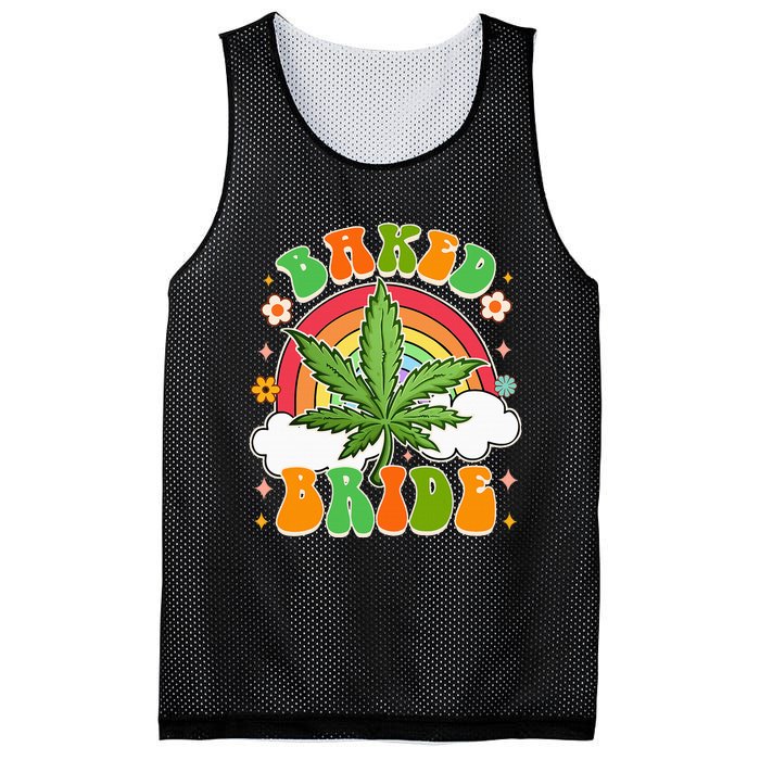 Bride To Be Cannabis Weed Lover Baked Bride Bachelorette Mesh Reversible Basketball Jersey Tank