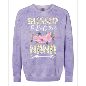 Blessed To Be Called Nana Floral Grandmother Gift MotherS Day Colorblast Crewneck Sweatshirt